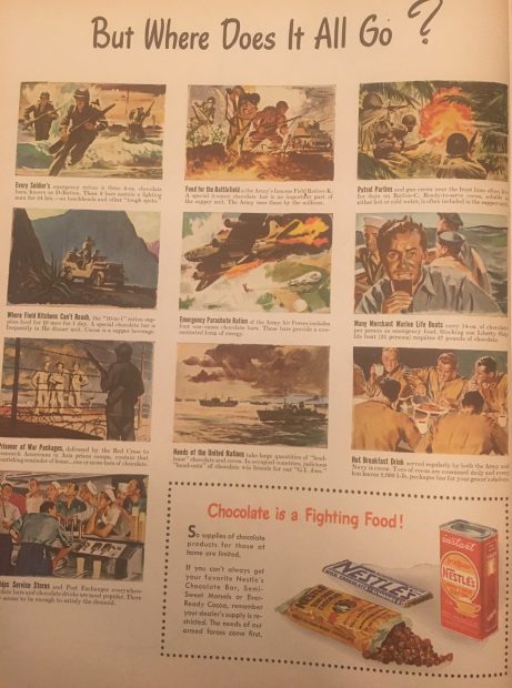 Nestle's chocolate ad, Life Magazine 10/8/1944